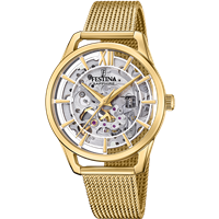 Armbanduhr Festina Dame SKELETON AUTOMATIC in Gelb vergoldet stahl F20629/1 - F20629/1